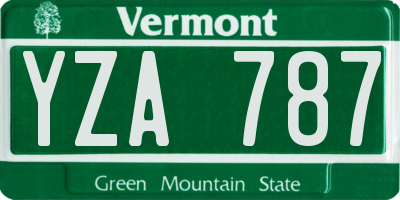 VT license plate YZA787
