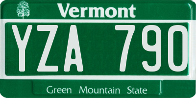 VT license plate YZA790