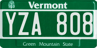 VT license plate YZA808