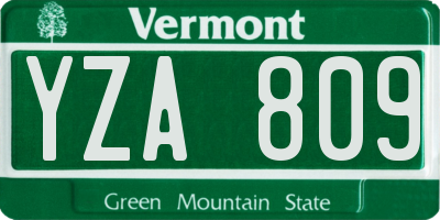 VT license plate YZA809