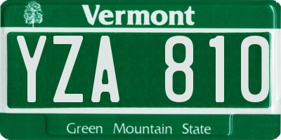 VT license plate YZA810