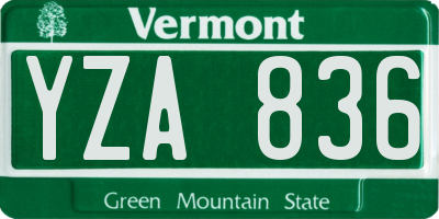 VT license plate YZA836