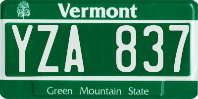 VT license plate YZA837