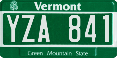 VT license plate YZA841