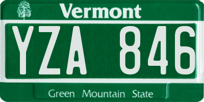 VT license plate YZA846