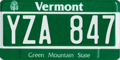 VT license plate YZA847