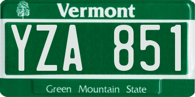 VT license plate YZA851
