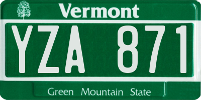 VT license plate YZA871