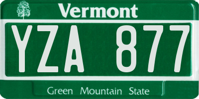 VT license plate YZA877