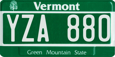 VT license plate YZA880