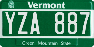 VT license plate YZA887