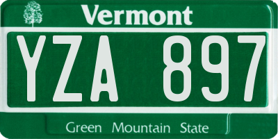 VT license plate YZA897