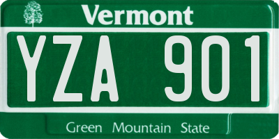 VT license plate YZA901