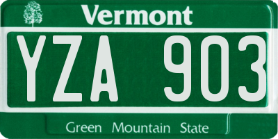 VT license plate YZA903