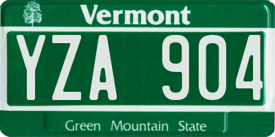 VT license plate YZA904