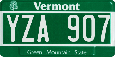 VT license plate YZA907