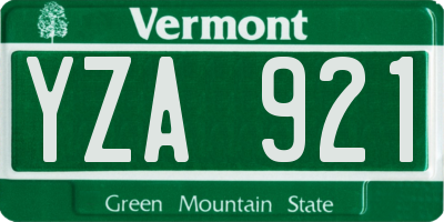VT license plate YZA921