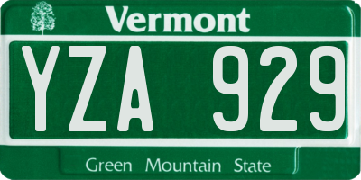 VT license plate YZA929