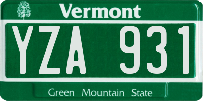 VT license plate YZA931