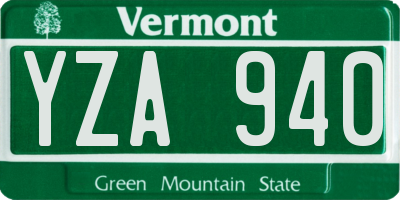 VT license plate YZA940