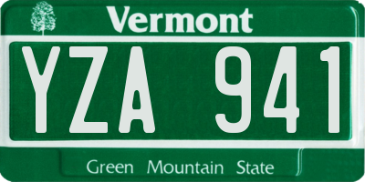 VT license plate YZA941
