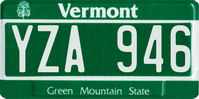 VT license plate YZA946
