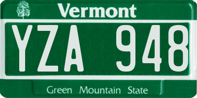 VT license plate YZA948
