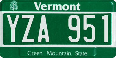 VT license plate YZA951