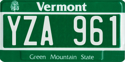 VT license plate YZA961