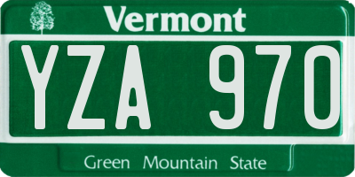 VT license plate YZA970