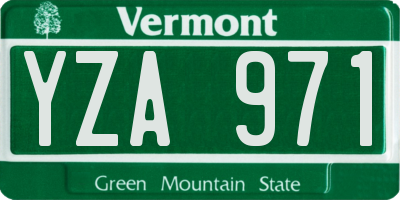 VT license plate YZA971