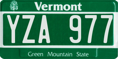 VT license plate YZA977