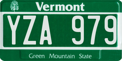 VT license plate YZA979