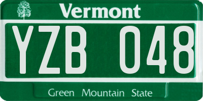 VT license plate YZB048
