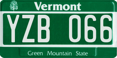 VT license plate YZB066