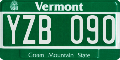 VT license plate YZB090