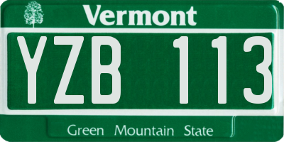 VT license plate YZB113