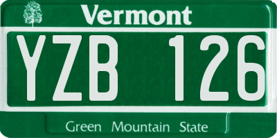 VT license plate YZB126