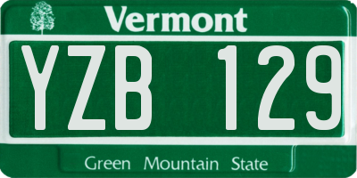 VT license plate YZB129