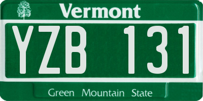 VT license plate YZB131