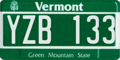 VT license plate YZB133