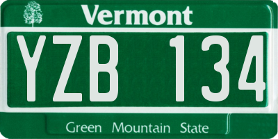 VT license plate YZB134