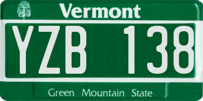 VT license plate YZB138