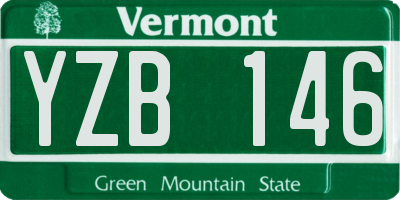 VT license plate YZB146