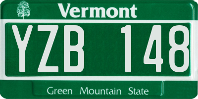 VT license plate YZB148