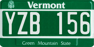 VT license plate YZB156