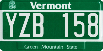 VT license plate YZB158