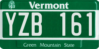 VT license plate YZB161