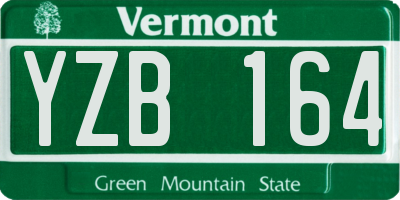 VT license plate YZB164