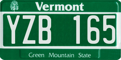VT license plate YZB165